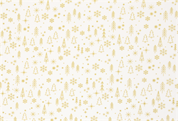 Bred klassisk julestof - Råhvid Juletræer